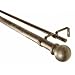 Classic Ball 1.25" Double Curtain Rod in Antique Silver Size: 48" - 86"