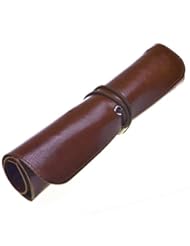 Office Product: Cosmos? Brown PU Leather Vintage Rollup Style Multiple Purpose Soft Pencil Case Bag - Cosmos