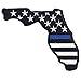 State of Florida American Flag with Blue Line Police Support Logo Embroidered Iron On Patch