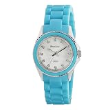 Armitron Women's 753974SVTQ Swarovski Crystal NOW Silver-Tone Turquoise Resin Bracelet Watch