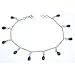 Valentine Gift Sterling Silver Lapiz Gemstone Anklets Pair 10 Inches (ganklt051a)