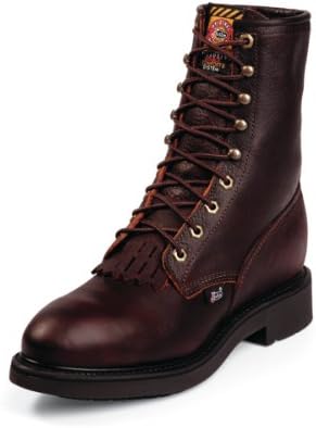 Justin Original Men's 8" Lace-Up Work Boot Steel Toe Tobacco 11 D(M) US