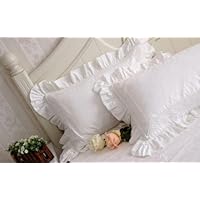 Shabby and Victorian Style White Lace/ruffle Matching Cotton Pillowcase
