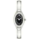 Timex Women's Oval Diamond Accented  Silver-Tone Bangle Watch #T2M582