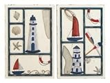 Set 2 Seascape Nautical Metal Wall Art Decor Sculpture Set 2 Seascape Nautical Metal Wall Art Decor Sculpture