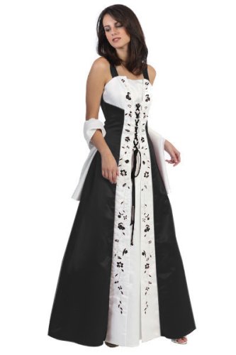Formal Evening Gown. Elegant two tone Satin finish dress with a full flaired and full length hemline
