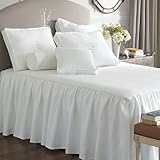 Leonara Bed Skirt Panels - White, Twin, Pleats - Frontgate