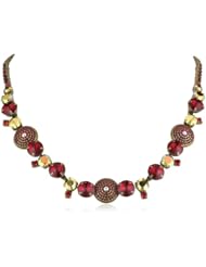 Sorrelli "Ruby Cocktail" Glittering Multi-Cut Red and Gold Crystal and Pave Necklace