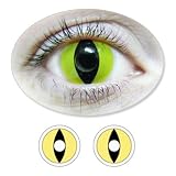 Yellow Horror Cats Eyes Motif Lenses from BIONORA 1 Year use including Lens Case