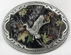 Mossy Oak Duck Hunting Enamel Pewter Buckle ,Sport Buckle
