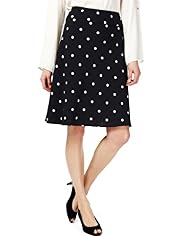 A-Line Crepé Spotted Knee Length Skirt