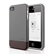 elago S4 Glide Case for AT&T and Verizon iPhone 4 - Soft Feeling Gray + Extra Bottom Clip + Front Protection Film + Back Protection Film included