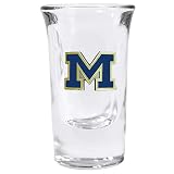 Bergamot Michigan Wolverines Fluted Shot Glass Set of 2