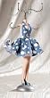 Mannequin Jewelry Stand Polka Dot Halter Denim Dress