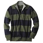 Eddie Bauer(エディー・バウアー) ストライプジップモックセーター(ジャヴァ L)