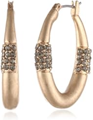 Kenneth Cole New York "Pave Splash" Pave Oval Hoop Earrings
