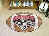 New Mexico Lobos NCAA 22 x 35 Football Shaped Area Rug Floor Mat