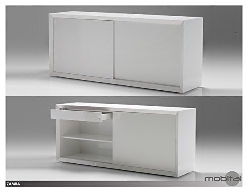 Mobital USA DBUZAMBWHIT Buffet ZAMBA High Gloss White
