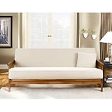 Sure Fit Cotton Duck 1-Piece Futon Slipcover, Natural