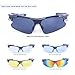RIVBOS 802 Polarized Sports Sunglasses with 5 Set Interchangeable Lenses for Cycling