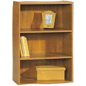Beginnings Pecan Three Shelf Bookcase Pecan Finish