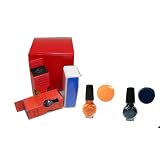 4x Konad Special Polish Orange + Black Pearl + Yellow + Grey + Nail Buffer +Box