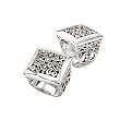 925 Silver Square Celtic Swirl Ring with 18k Gold Accents- Sizes 6-8