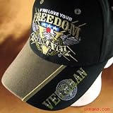 FREEDOM - Thank A Vet VETERAN BASEBALL CAP HAT * BLACK ADJUSTABLE SIZE