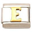 "E" Italian Charm Gold Plated 9mm