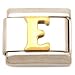 "E" Italian Charm Gold Plated 9mm