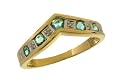 Bague - PR3026DIA+EMERALD(L) - Femme - Or jaune (9 carats) 2.3 Gr - Emeraude - Diamant 0.02 Cts - T 52