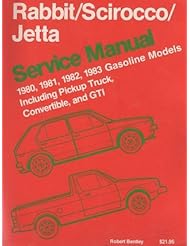 Volkswagen Rabbit/Scirocco/Jetta: Service manual 1980, 1981, 1982, 1983 gasoline models, including pickup truck, convertible, and GTI (Robert Bentley complete service manuals)