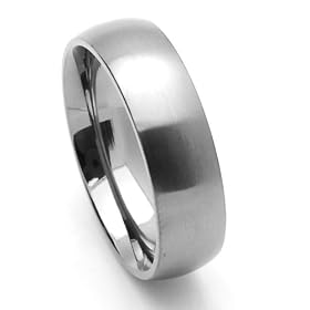 6MM Comfort Fit Titanium Wedding Band Classic Domed Ring (Size 5 to 12) Size 5: Jewelry