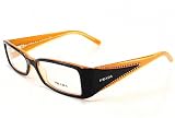 PRADA VPR25I VPR25I Black/Orange 1AX1O1 Optical Frame Eyeglasses