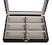 6 Piece Extra Large Ebony Wood Eyeglass Sunglass Glasses Display Case Storage Organizer Collector Box