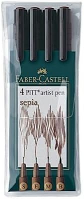PITT FC167101 Artist 4-Pen Set Sepia