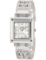 Golden Classic Womens 2167_Silv Crossroads Silver Metal Bangle Christian Symbols Watch
