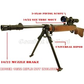 For Ruger 10 22 3-9x40 Scope Deluxe Mount Bipod Muzzle Brake Combo by 