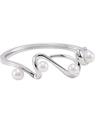 Sterling Silver Freshwater Cultured Pearl Bangle Bracelet