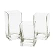Set of Three Graduated Glass Cube Vases