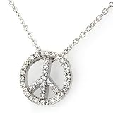 Diamond peace sign with chain.