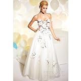 Terani Couture Junior Girls 2-16 Ivory Colorful Jewels Formal Dress