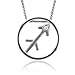 Zodiac Sign Sagittarius Silver Diamond Pendant Necklace (HI, SI3-I1, 0.05 carat) - All 12 Signs Available