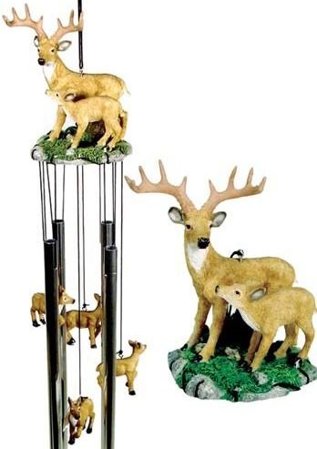 Wind Chime Round Top Deer With Fawn Baby Garden Decoration Windchime