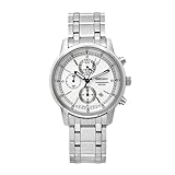 Seiko Men's SNDC25 Classic Stainless-Steel Chronograph Silver Dial Watch