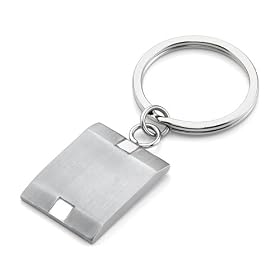 Elegant Choice: Surgical Stainless Steel Rectangular Brushed Finish Key Ring for Men