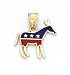 14K ENAMEL DONKEY DEMOCRAT PENDANT - QG-K1774