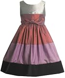 Bonnie Jean Girls 4-6x Irridescent Taffeta Dress With Flocked Velvet Band On Bottom