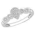 Women 10Kw 1/6Ct Diamond Vintage Style Ring - White