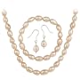 Sterling Silver Freshwater Cultured Pink Pearl Necklace, Bracelet Earring Jewelry Set